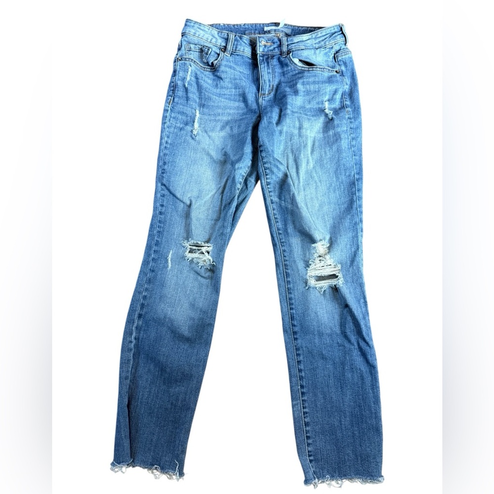 Dynamite Cara Women's Distressed Blue Cropped Jeans, Sz 26